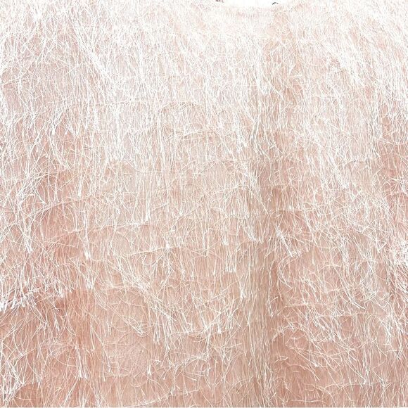 Calvin Klein Pastel Pink Shimmer Eyelash Short Sleeve Sweater Top Size 6 Y2K - Picture 4 of 11